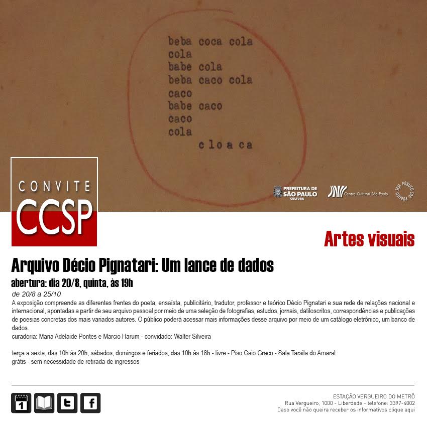 Arquivo Décio Pignatari: Um Lance De Dados – CCSP – (SP)
