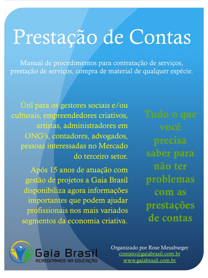 Prestação De Contas Para Projetos Incentivados – Gaia Brasil