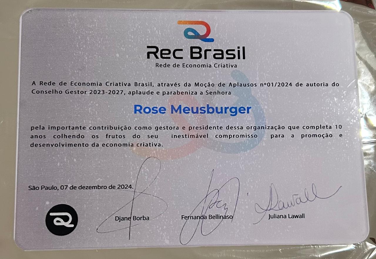 Reconhecimento pelo trabalho executado. Isso é um prêmio!